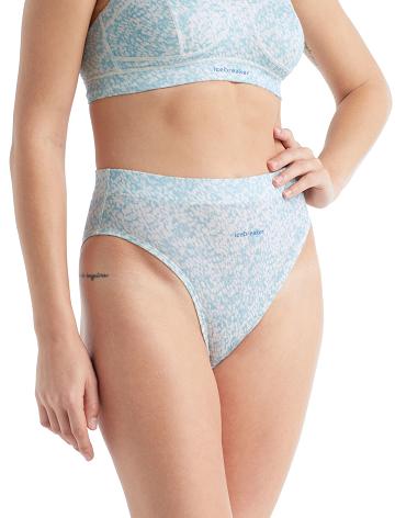 Women's Icebreaker Merino Queens High Cut Brief One Piece & Sets Haze | CA 1217XYUF